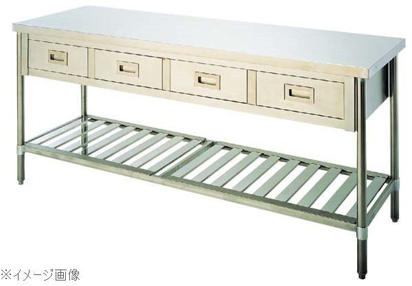 パイプ脚 作業台 引出付 UTU-124-2D バックガード有拍卖