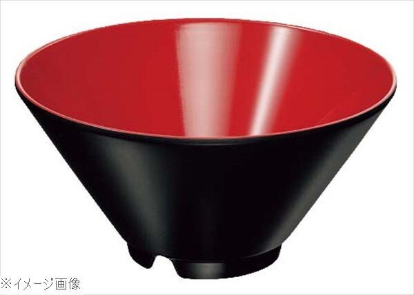 メラミン ヌードルボール 19cm SS-920-RB 内朱外黒拍卖