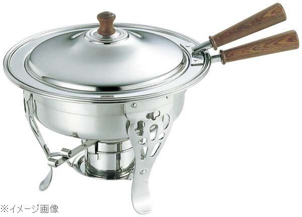 UK 18-8(ステンレス) 木柄 丸チューフィングディッシュ(片手)用 外鍋 11.5吋拍卖