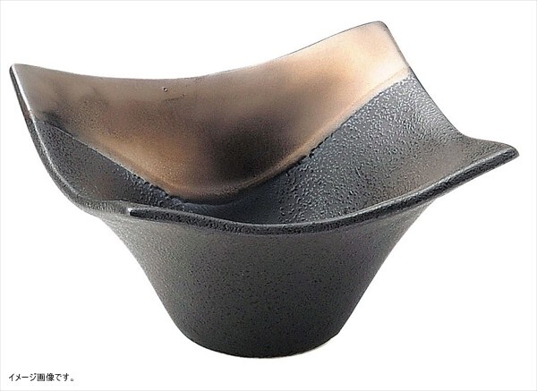 ミヤザキ食器 M.STYLE 奏 ソウ 隠れ窯 角 小鉢 11cm ゴールド×ブラック MJ118-370拍卖