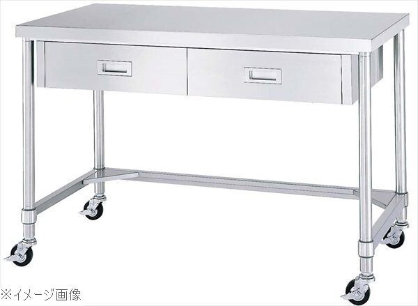 下部三方枠 作業台(片面引出付・キャスター付)WDTC-15090拍卖