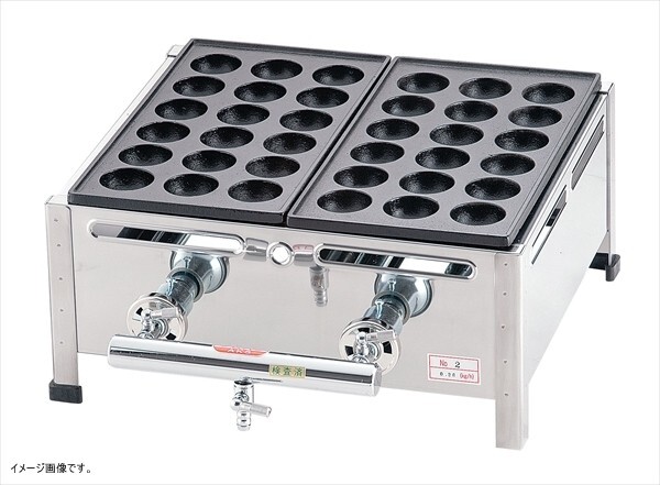 【業務用】 関西式たこ焼器(18穴) 3枚掛 LPガス(プロパンガス) (GTK7807)拍卖