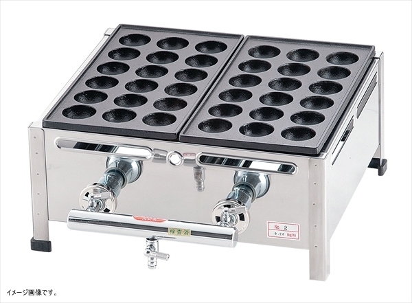 【業務用】 関西式たこ焼器(18穴) 1枚掛 13A(都市ガス) (GTK7802)拍卖