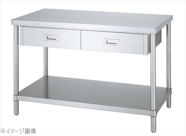 パイプ脚 作業台 ベタ棚仕様 片面引出付 WDB-15090拍卖