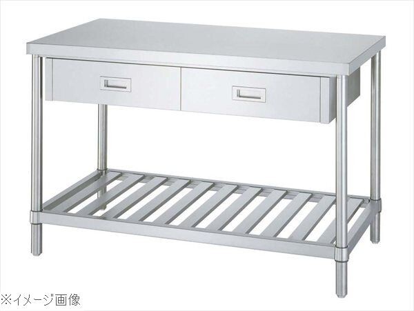 パイプ脚 作業台 スノコ棚 片面引出付 WDS-15090拍卖