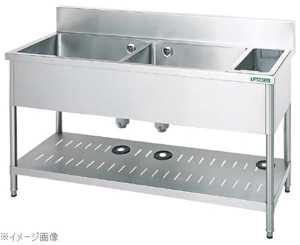ダスト右付二槽シンク(バックガード付)TX-2SD-120拍卖