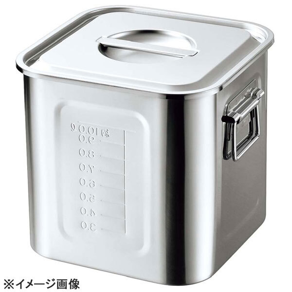 18-8 目盛付 角型キッチンポット 22.5cm 手付拍卖