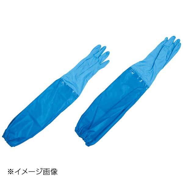 エステー ニトリル耐油薄手手袋 腕カバー付 No.380 L ブルー拍卖