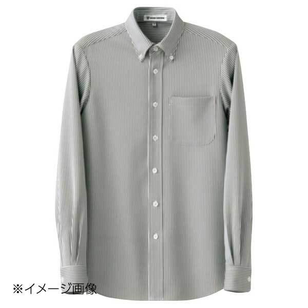 ストライプシャツ・長袖 CH4497-8 L ホワイトグレー拍卖