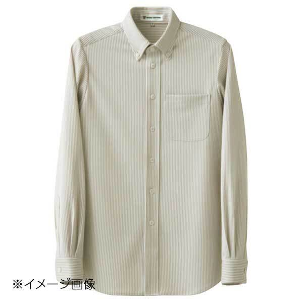 ストライプシャツ・長袖 CH4497-7 4L ホワイトベージュ拍卖