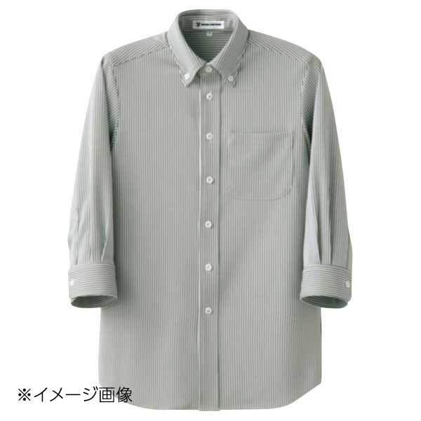 ストライプシャツ・七分袖 CH4498-8 3L ホワイトグレー拍卖