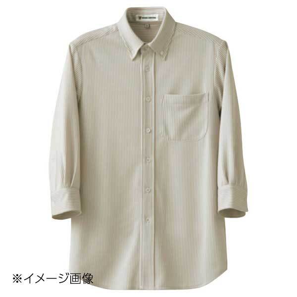 ストライプシャツ・七分袖 CH4498-7 LL ホワイトベージュ拍卖