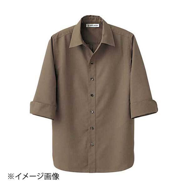 スキッパーカラーシャツ(男女兼用)七分 CH4492-6 ブラウン LL拍卖