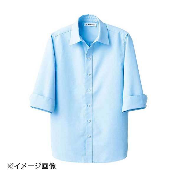 スキッパーカラーシャツ(男女兼用)七分 CH4492-1 サックス S拍卖