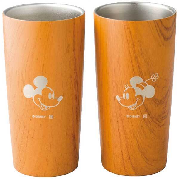 ヤクセル ディズニー 木目調ステンレス真空タンブラーセット440ml(ミッキー&ミニー) 82115拍卖
