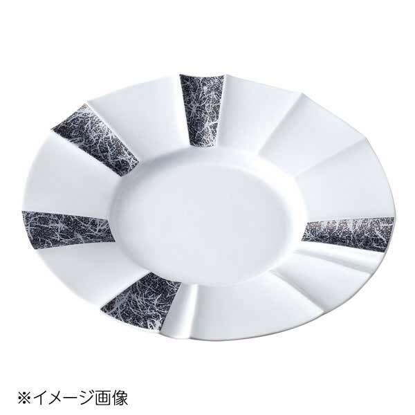 桐井陶器 モデルノ MODERNO 和紙ウェーブ 25cm皿(白) 286-71拍卖