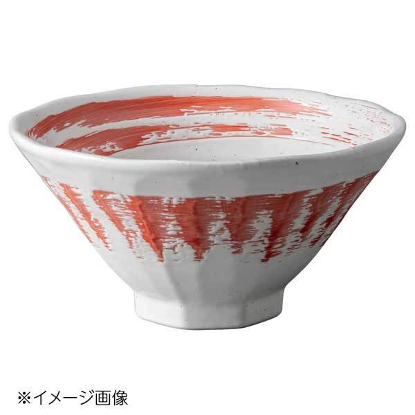 桐井陶器 モデルノ MODERNO 粉引赤渦 八角6.3丼 480-A502拍卖