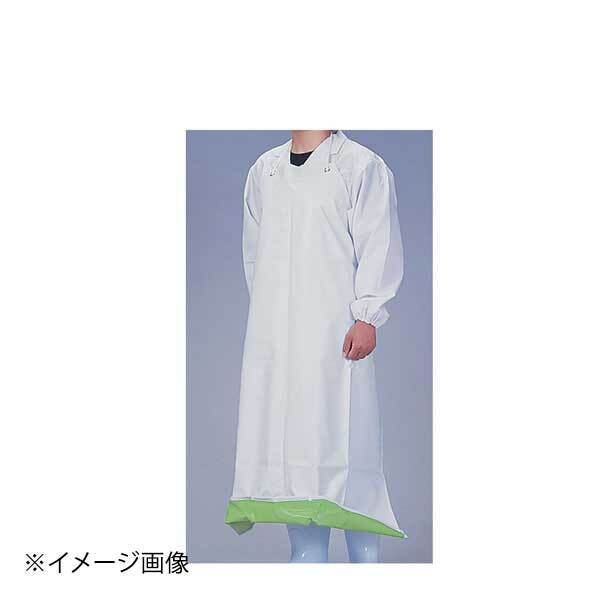 機能性エプロン ガードロン 塩ビ抗菌 ひもM ホワイト/グリーン拍卖