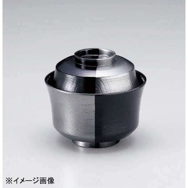 若泉漆器 3.6寸羽反千筋吸椀 黒漆黒銀地市松塗本漆塗 W-9-47拍卖