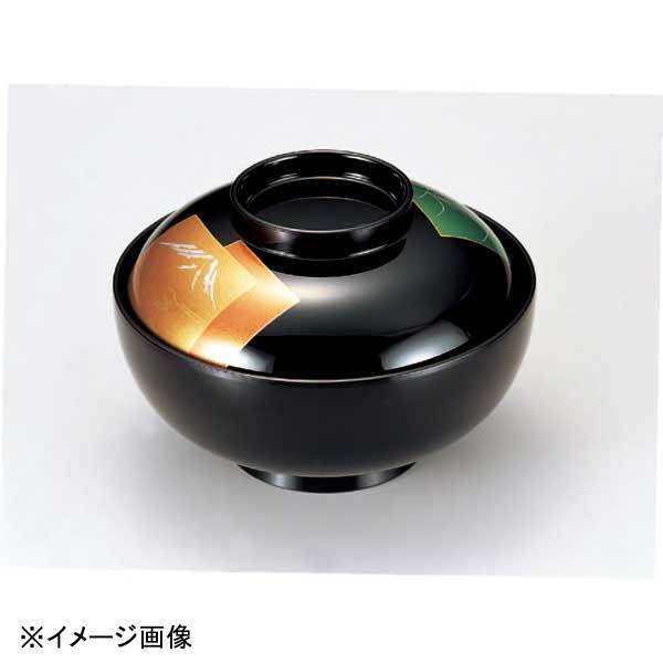 若泉漆器 4.5寸平仙才丸椀 黒三色紙見返付 W-6-90拍卖