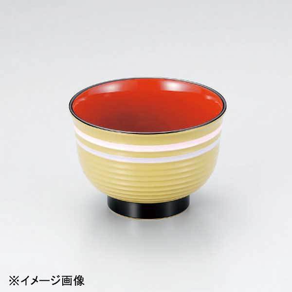 若泉漆器 3.3寸美里荒筋汁椀 クリーム二色ライン内朱 W-8-72拍卖