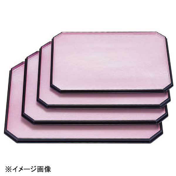 若泉漆器 隅切長手盆 ピンク雲流渕黒 尺5寸ハード塗 B-1-89拍卖