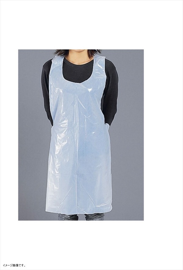 使い捨て PE製 エプロン 胸当付(100枚入)R94110拍卖
