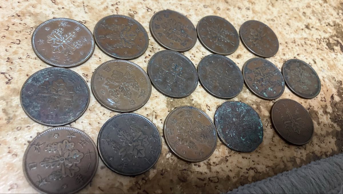 愛知 桐 1銭 青銅貨 古銭 日本国 16枚 硬貨拍卖