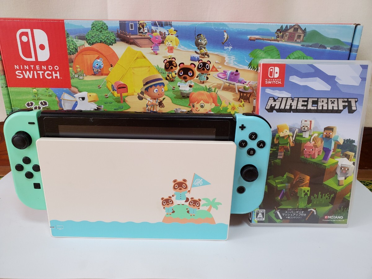 【ジャンク】Nintendo Switch ニンテンドースイッチ あつまれどうぶつの森セット 本体+Minecraft付き 中古品 難あり あつ森 マイクラ拍卖