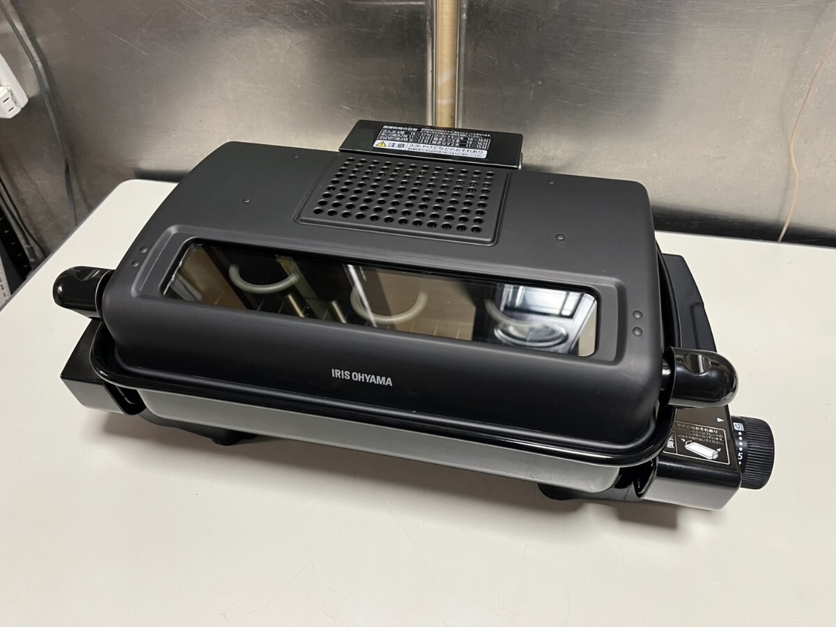 ○ 開封済未使用品 2023年製 アイリスオーヤマ マルチロースター フィッシュロースター EMT-1103 平面プレート付 グリル 調理器具 ③拍卖