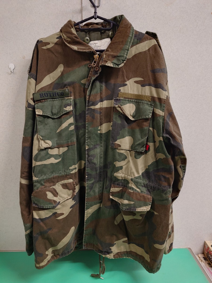 ● ROTHCO ロスコ M-65 フィールドジャケット 本格 ヴィンテージ 加工 M65 ミリタリー ジャケット 迷彩 USAモデル 大きめ フード付 中古 ③拍卖