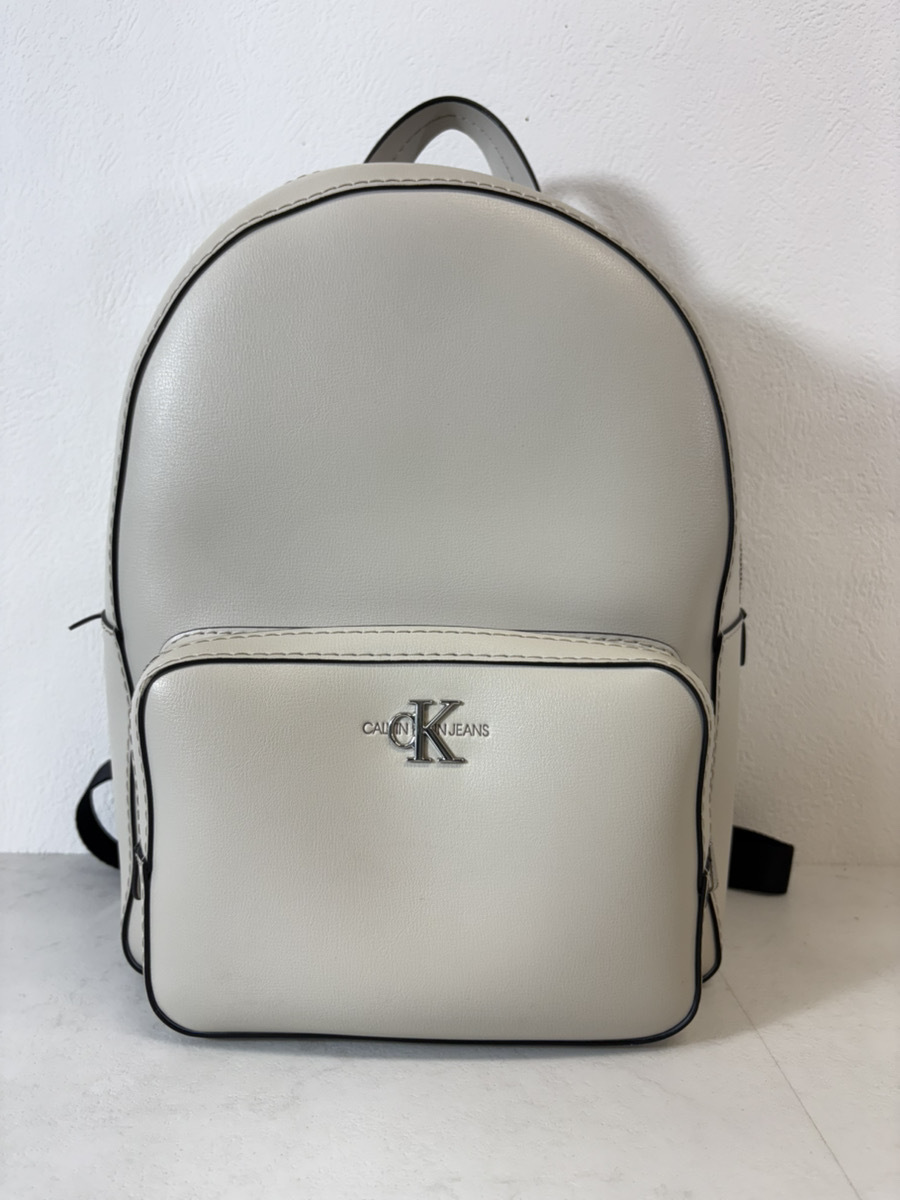 12129-094★Calvin Klein Jeans/カルバンクライン/CK/リュック/ホワイト/アイボリー/レディース/合皮 ★拍卖
