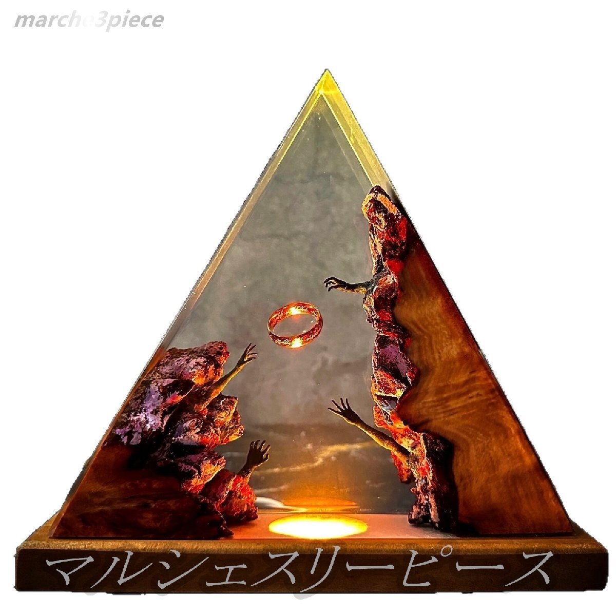 指輪物語 エポキシ樹脂ライト 手作り ベッドライト ナイトライト 贈り物拍卖