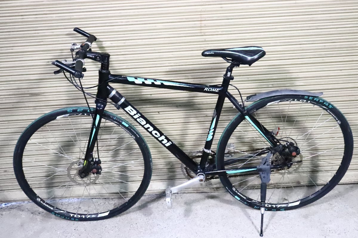 【ト長】Bianchi ビアンキ ROME ローマ 700×28 クロスバイク 自転車 サイクリング ブラック系カラー IA381IOS57拍卖
