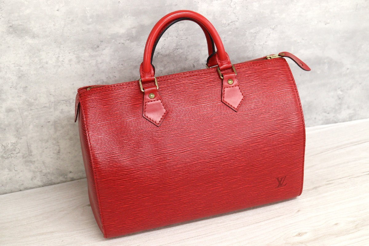 【行董】LOUIS VUITTON ルイヴィトン エピ M43007 レザー スピーディー30 カスティリアンレッド 赤 レッド ボストンバック TC514ABM16拍卖