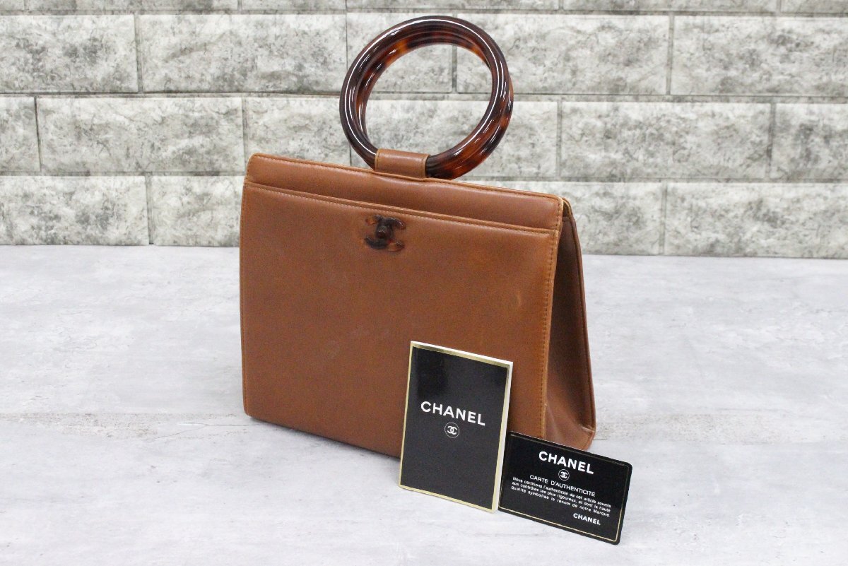 【行董】☆ギャランティカード付☆ CHANEL シャネル ハンドバッグ トータスシェル ココマーク ブランドバッグ ファッション AE069ABZ17拍卖