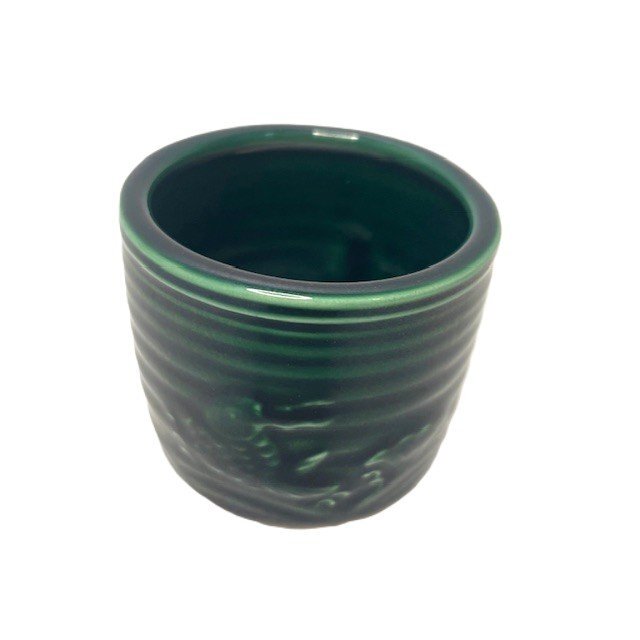 【未使用】青釉 荒磯 蓋置 弘二造 鯛 魚 模様 茶道具 茶道 お茶 抹茶 骨董 インテリア コレクション拍卖