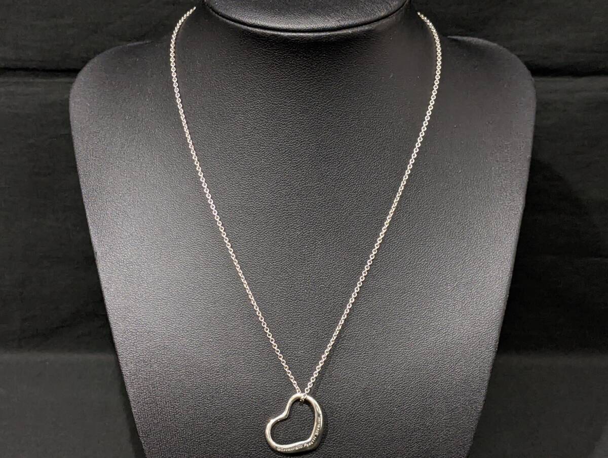 【70138】1円~ STERLING TIFFANY&Co. ティファニー オープンハートネックレス エルサペレッティ 約40cm ブランド シルバーアクセサリー拍卖