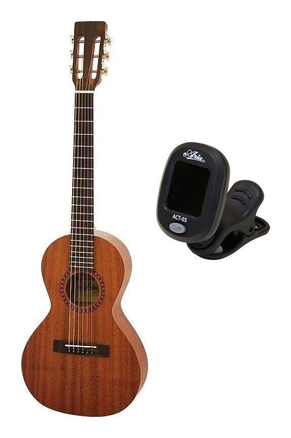 即決◆新品◆送料無料ARIA ASA-18+ACT-03 パーラータイプ アリア ミニギター 580mmスケール/純正クリップチューナー付拍卖