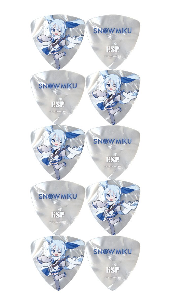 即決◆新品◆送料無料ESP PD-Miku-SNOW/10枚セット おにぎり型 SNOW MIKU SD雪ミク 初音ミク ギター ピック/メール便拍卖