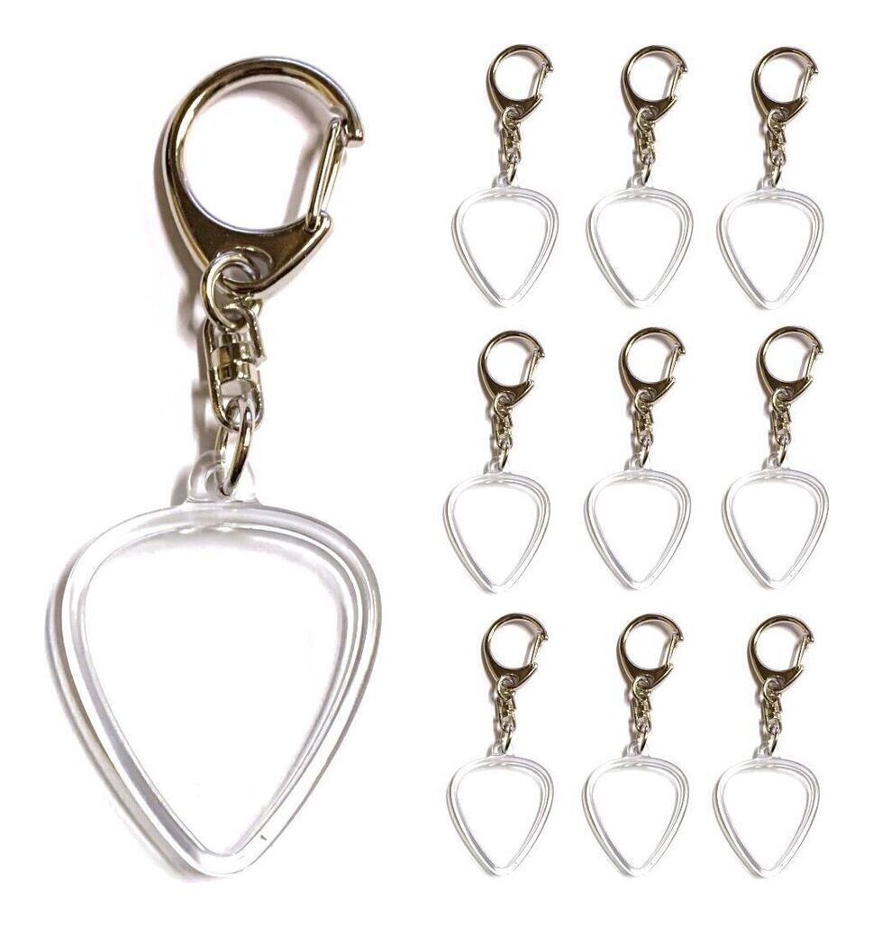 即決◆新品◆送料無料ハメパチ ピック・キーホルダー/ティアドロップ型用/10個セット 日本製 ピックをキーホルダーにピックケース/メール便拍卖