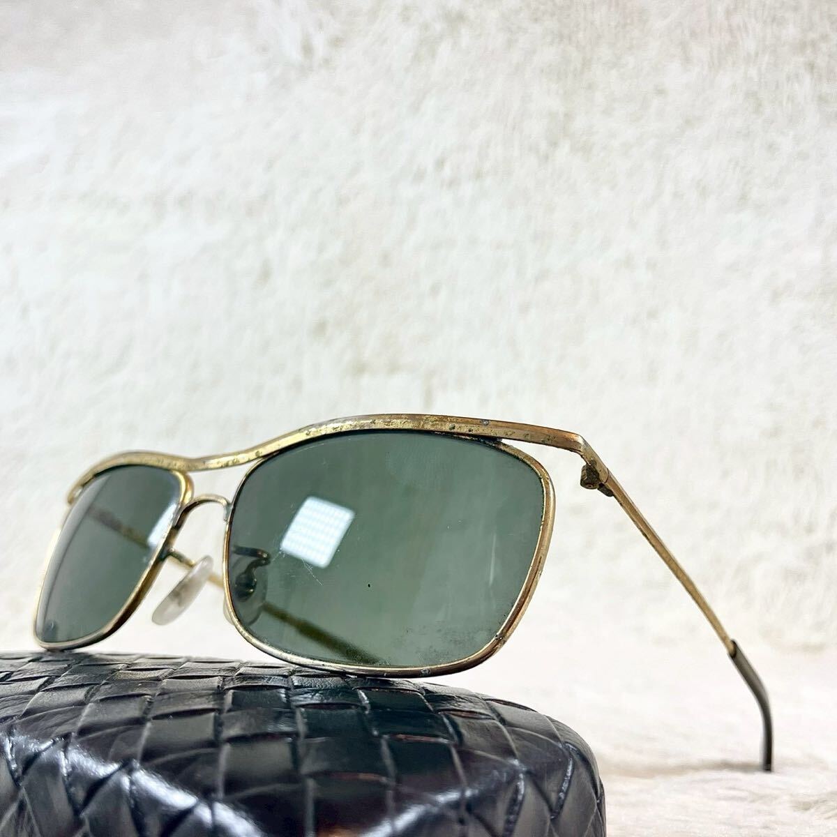 Ray-Ban ORINPIANⅡ DX レイバン オリンピアン2 サングラス ボシュロム 砂打ち刻印あり グリーンレンズ ゴールドフレーム拍卖