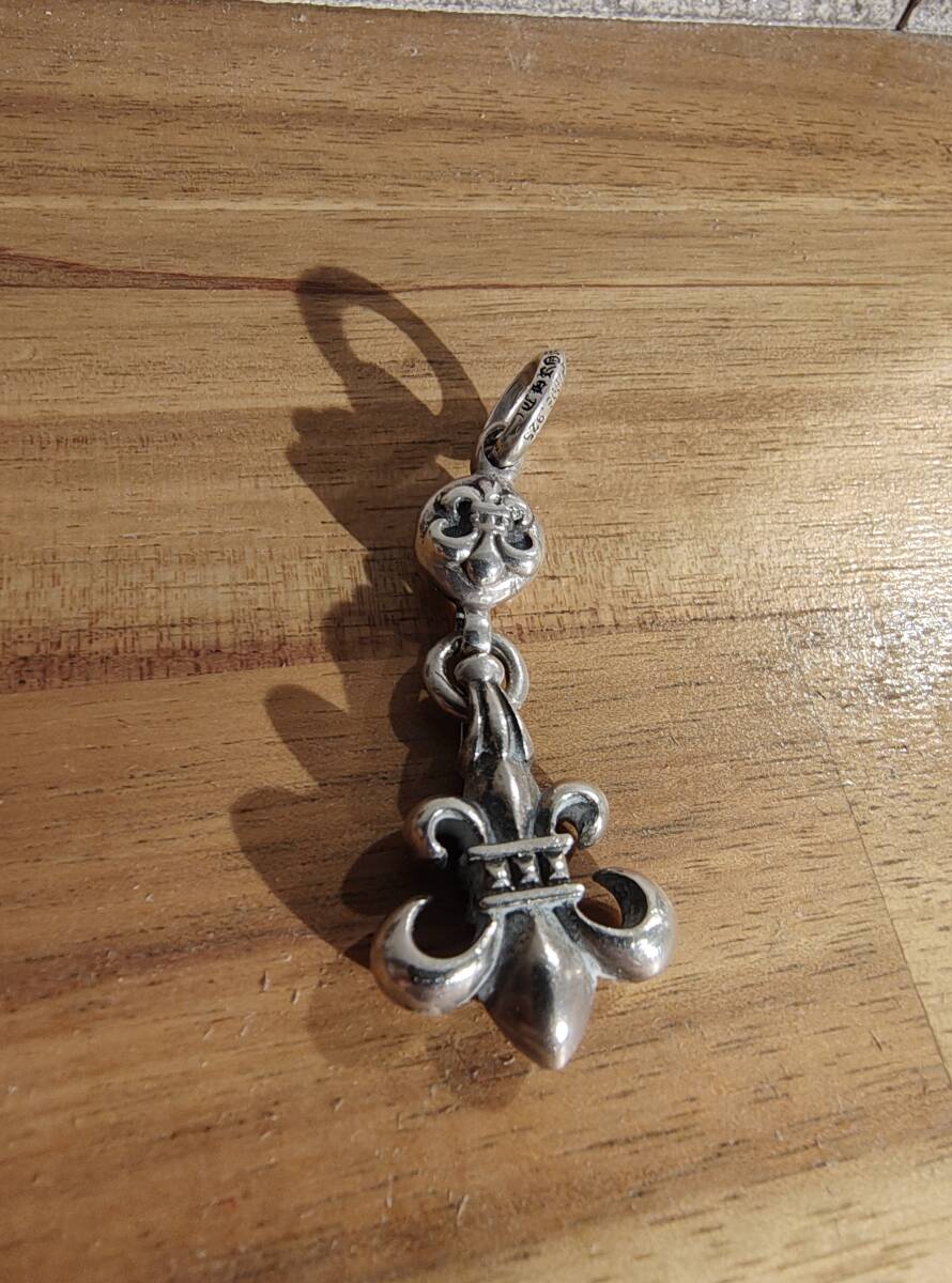 CHROME HEARTS風 クロムハーツ風 1ボールBSフレアチャーム ルビーパヴェ加工 SV925 シルバー ネックレストップ ギャランティ写し拍卖