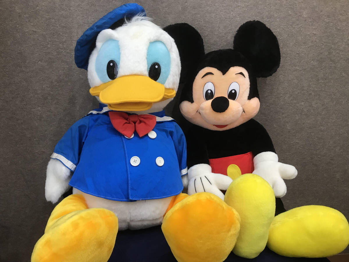 【西35】東京ディズニーランド 特大 ぬいぐるみ 2点セット ミッキーマウス ドナルドダック レトロ 約80cm拍卖