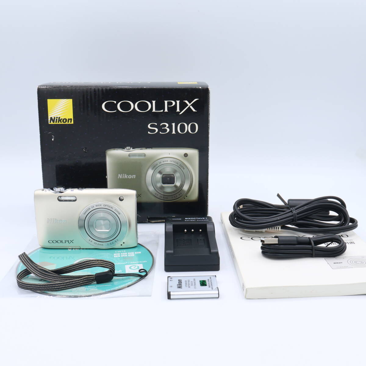Nikon ニコン デジタルカメラCOOLPIX S3100 シャンパンシルバー S3100SL #251022_20500944拍卖