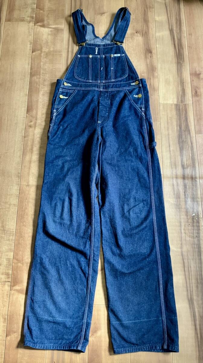 日本製 ヴィンテージ Lee 濃いめデニムオーバーオール 28 拍卖