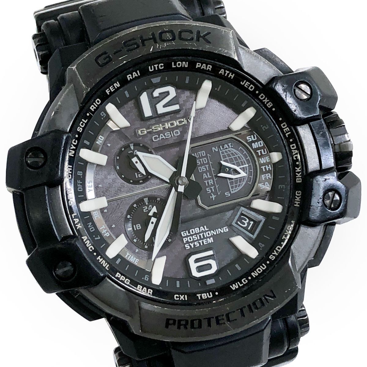 美品 CASIO カシオ G-SHOCK ジーショック グラビティマスター スカイコックピット GPS 腕時計 電波ソーラー GPW-1000T-1AJF 動作確認済拍卖