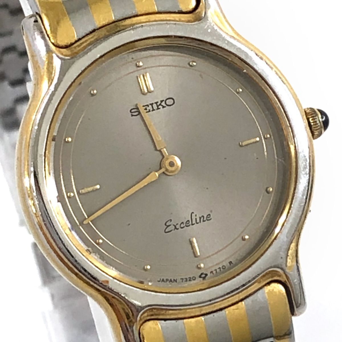 SEIKO セイコー Exceline エクセリーヌ 腕時計 7320-0350 クオーツ ラウンド アナログ ヴィンテージ 諏訪精工舎 1970年代製 動作確認済み拍卖