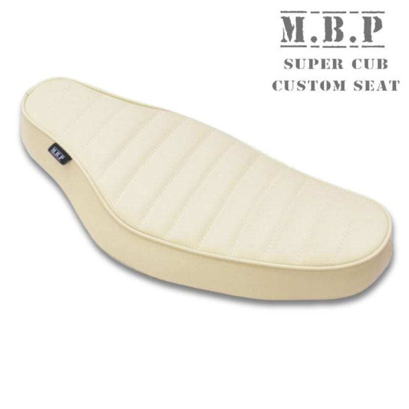 ★《モトブルーズオリジナル》【M.B.P】スーパーカブ/リトルカブ用 カスタムシート コブラシート アイボリータックロール(横ライン)拍卖