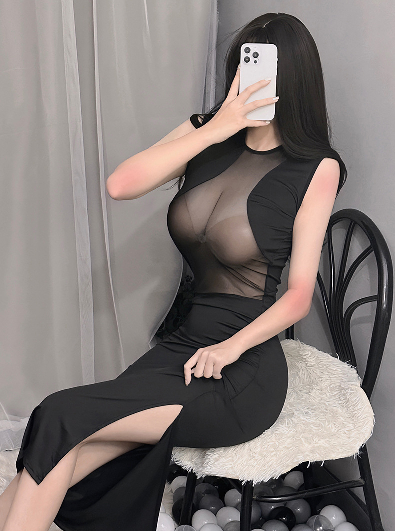 nL035 コスプレ衣装 悩殺 シースルー ワンピース 高級感 秘書 お嬢様 ドレス キャバ嬢 ロングスカート コスチューム ナイトウェア拍卖